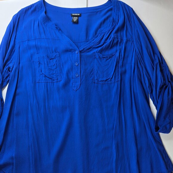 Torrid Blue Harper Dress Top Plus Sized Size 1 - Picture 1 of 13